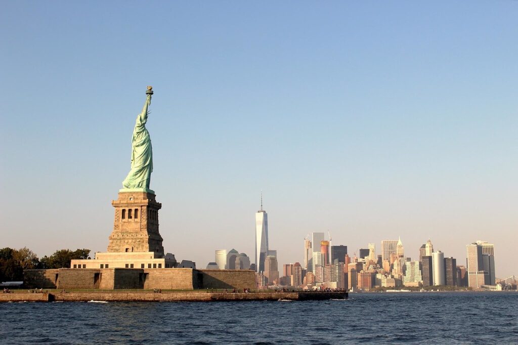 Statue of Liberty with New York Skyline